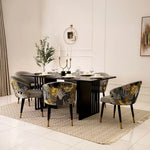 Load image into Gallery viewer, Elegant Modern Style 6-Seater Dining Set – Black &amp; Grey