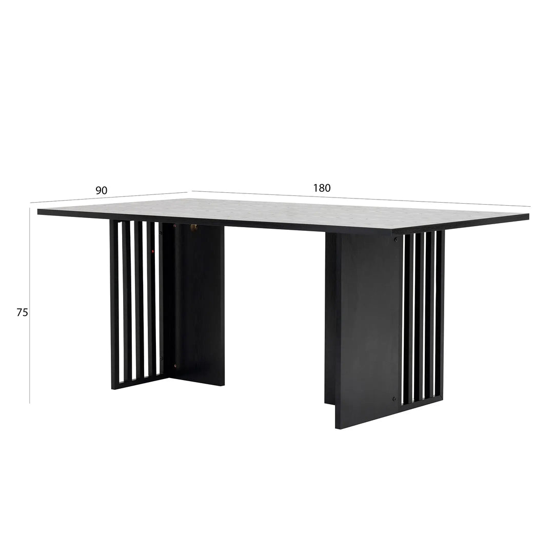 Elegant Modern Style 6-Seater Dining Set – Black & Grey