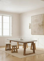 Load image into Gallery viewer, Elegant Off White Concrete Dining Table | 180x90 cm