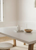 Load image into Gallery viewer, Elegant Off White Concrete Dining Table | 180x90 cm