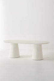 Elegant Off White Concrete Dining Table