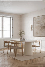 Load image into Gallery viewer, Elegant Off White Concrete Dining Table