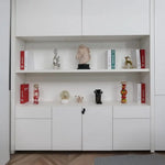 Load image into Gallery viewer, Elegant Office Cabinet With 2-Shelves, 4-Door Cupboard And 2-Upper Cupboards - Matt White-GCC Home Center