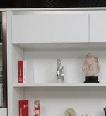 Load image into Gallery viewer, Elegant Office Cabinet With 2-Shelves, 4-Door Cupboard And 2-Upper Cupboards - Matt White-GCC Home Center