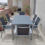 Load image into Gallery viewer, Elegant Outdoor Aluminum Alloy 6-Seater Outdoor Lounge Dining Set for Garden Balcony Terrace and Patio-GCC Home Center