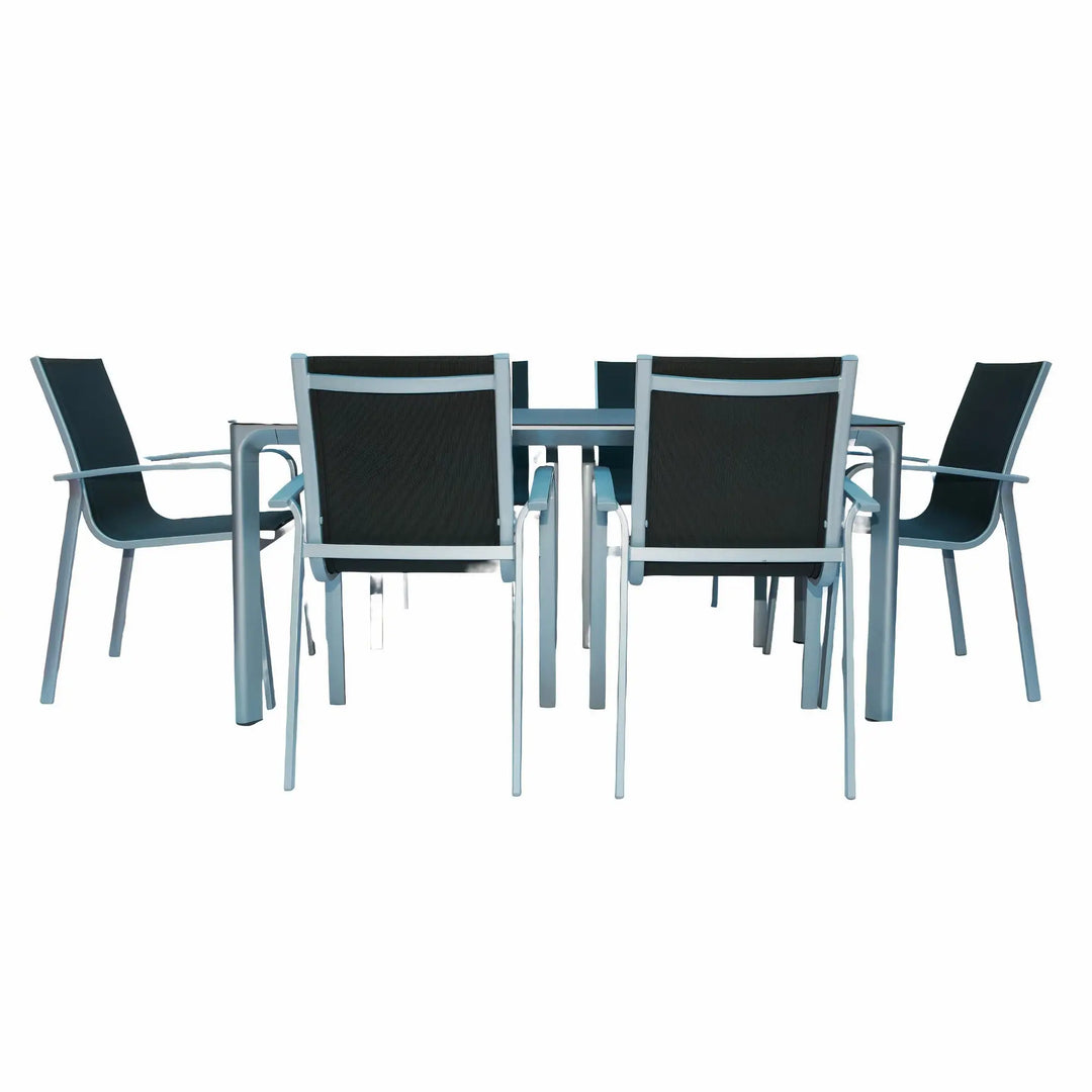 Elegant Outdoor Aluminum Alloy 6-Seater Outdoor Lounge Dining Set for Garden Balcony Terrace and Patio-GCC Home Center