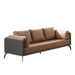 Load image into Gallery viewer, Elegant PU Leather Office Sofa Cushioned With Metal Legs - Brown-GCC Home Center