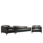 Load image into Gallery viewer, Elegant PU Leather Office Sofa Set With Metal Legs - Black-GCC Home Center