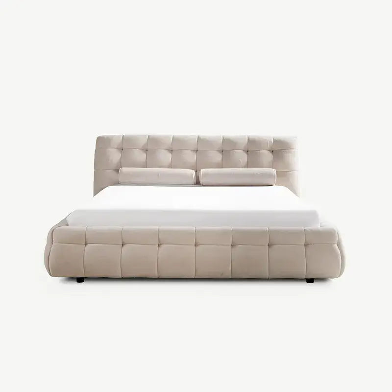 Elegant Queen Bed 160x200cm – Beige