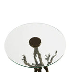 Load image into Gallery viewer, Elegant Side Table – Antique Silver Twig Design Metal with Marble Base &amp; Glass Top