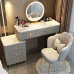 Load image into Gallery viewer, Elegant Simple Dressing Table with Mirror LED, Makeup Dresser Storage Drawers, and a Chair.-GCC Home Center