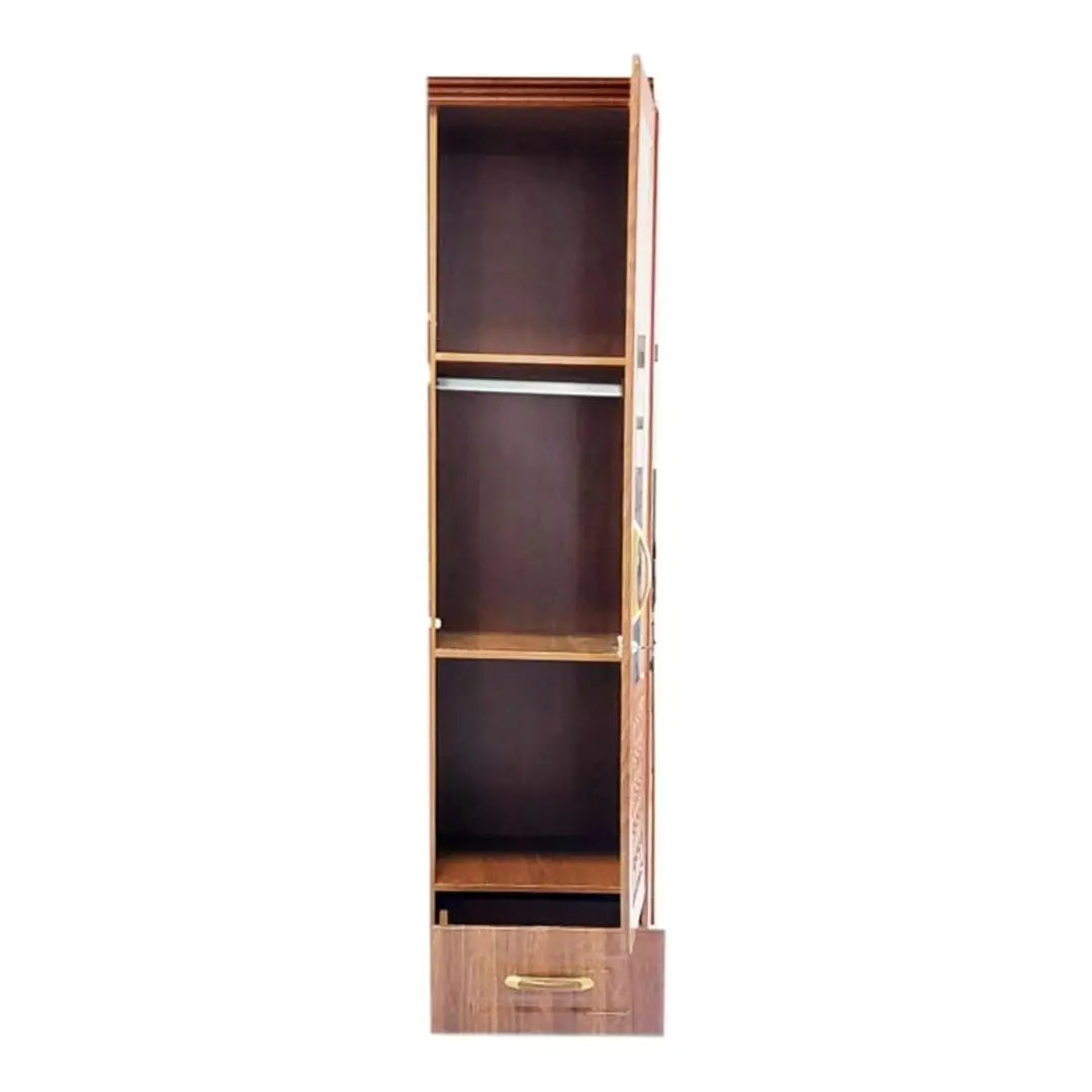 Elegant Single Door Wardrobe with Mirror and Drawer-GCC Home Center