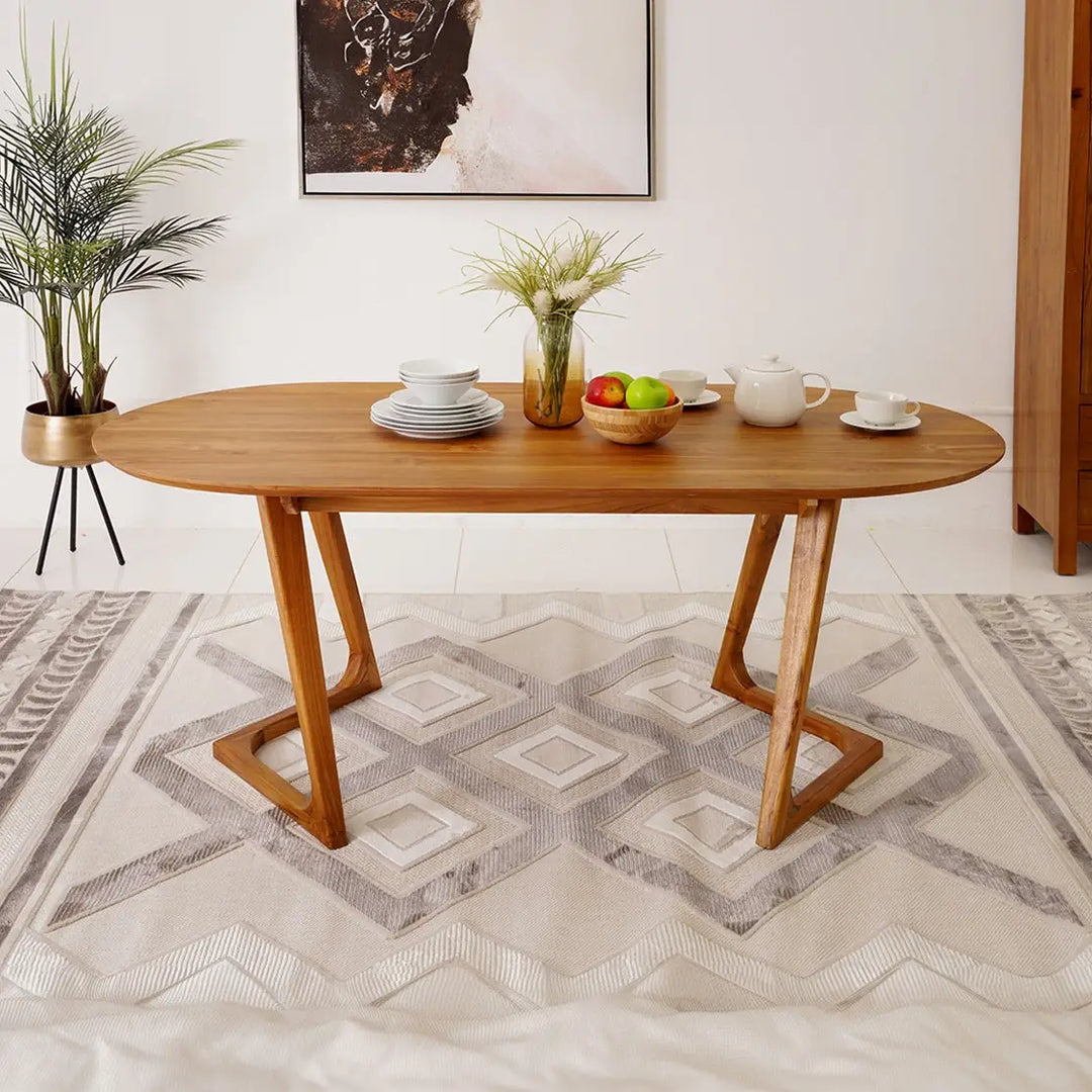 Elegant Solid Wood 6-Seater Dining Set