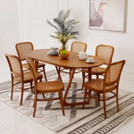 Load image into Gallery viewer, Elegant Solid Wood 6-Seater Dining Set