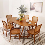 Load image into Gallery viewer, Elegant Solid Wood 6-Seater Dining Set