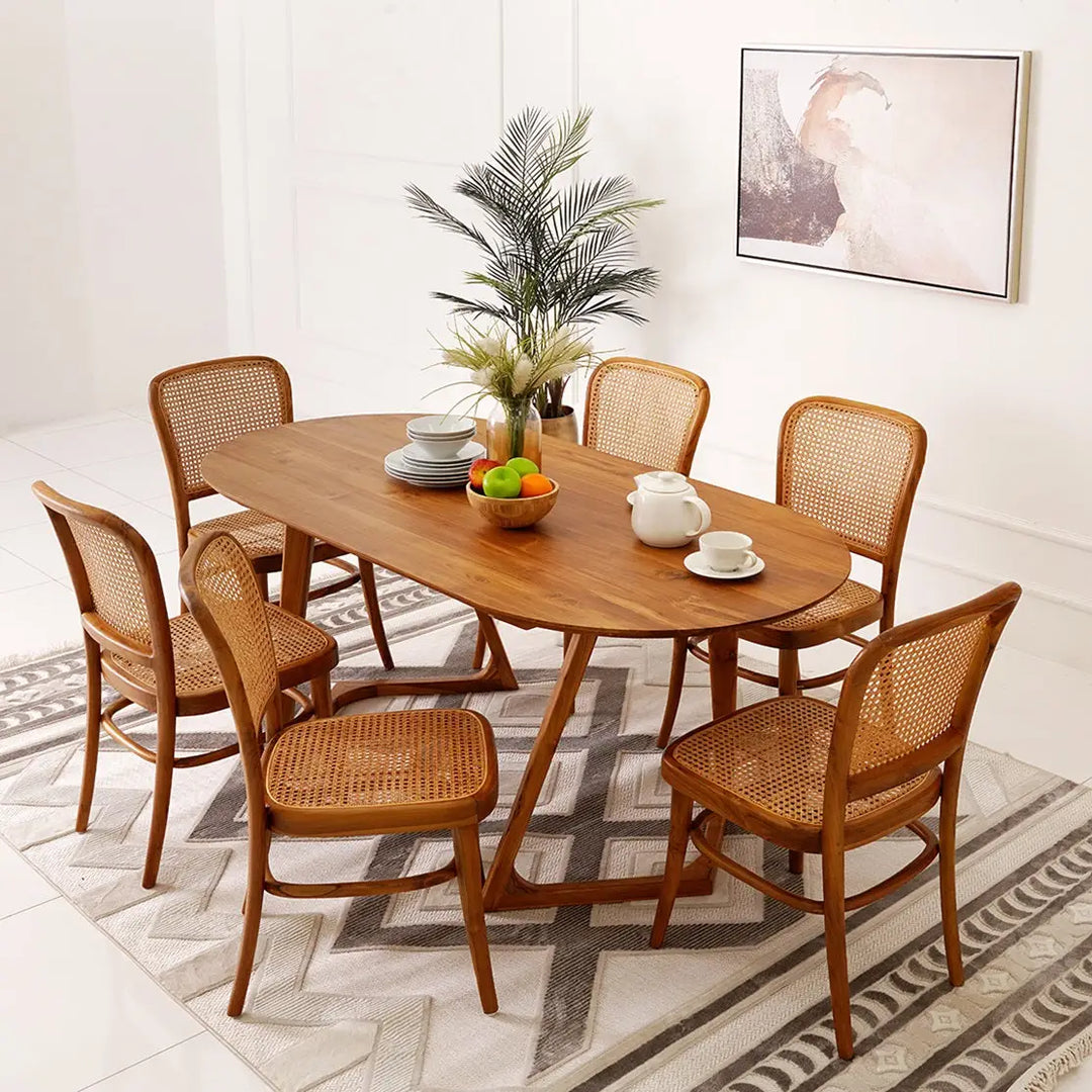 Elegant Solid Wood 6-Seater Dining Set