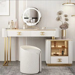 Load image into Gallery viewer, Elegant Solid Wood Dressing Table with Smart Mirror and Stool Set - Perfect Bedroom Vanity-GCC Home Center