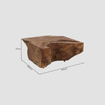 Load image into Gallery viewer, Elegant Square Coffee Table – Natural Parota Wood with Wheels