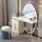 Load image into Gallery viewer, Elegant White Dressing Table with Oval LED Mirror and Drawers - Perfect Bedroom Dresser-GCC Home Center