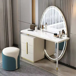 Load image into Gallery viewer, Elegant White Dressing Table with Oval LED Mirror and Drawers - Perfect Bedroom Dresser-GCC Home Center
