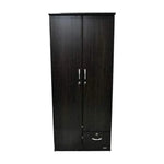 Load image into Gallery viewer, Elegant Wooden 2-Door Wardrobe with Drawer &amp; Hanging Rod - Space-Saving Wenge Finish Closet for Bedroom Storage-GCC Home Center