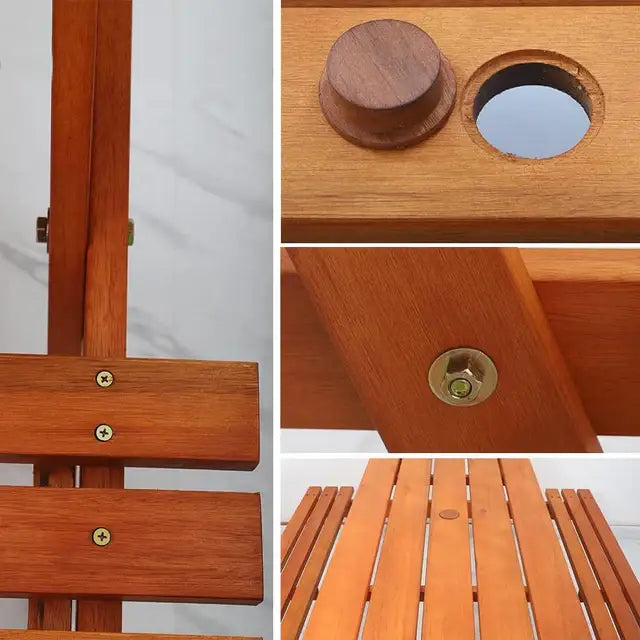 Elegant Wooden Bench With Umbrella Hole-GCC Home Center
