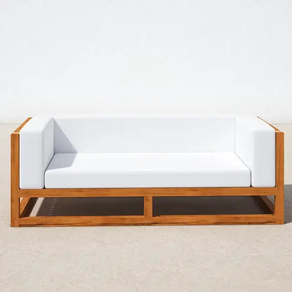 Emirates Outdoor Teak Patio Sofa , 3-Seater Outdoor Teak Sofa | Solid Teak Frame