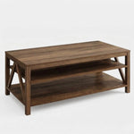 Load image into Gallery viewer, Emmie 2 Tier Coffee Table ,Walnut Finish | Two-Tier Storage