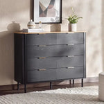 Load image into Gallery viewer, Engineered Wood Dresser with 8 Drawers – Natural Black