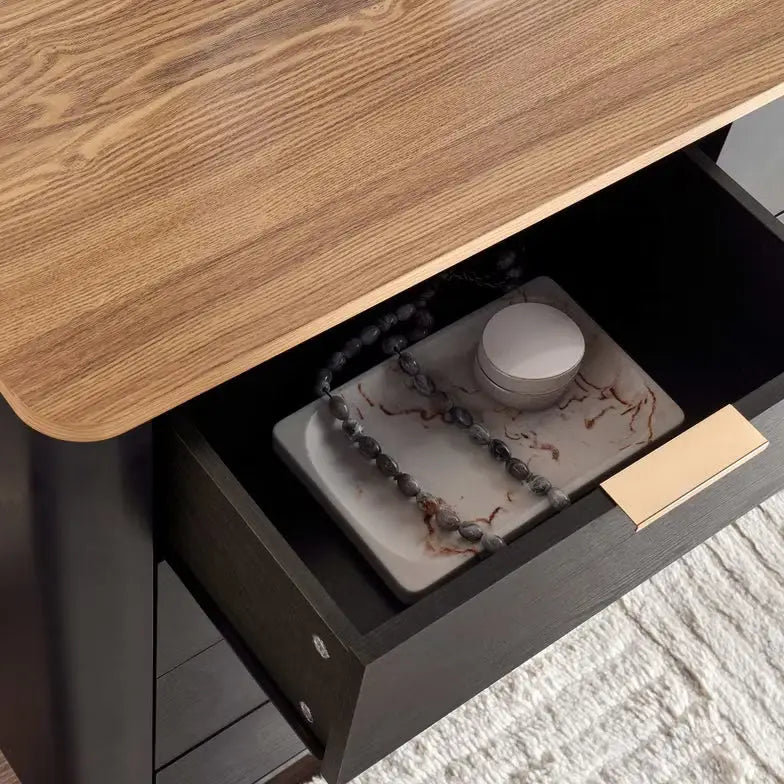 Engineered Wood Dresser with 8 Drawers – Natural Black