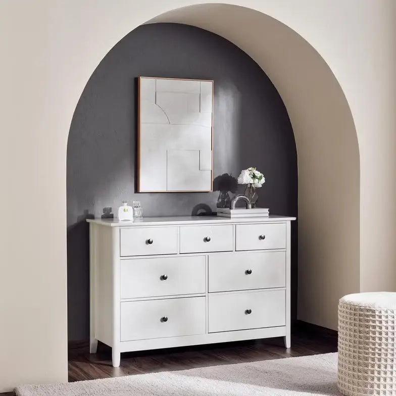 Engineered Wood Dressing Table with 7 Drawers – White