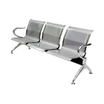 Load image into Gallery viewer, Ergonomic 3-Seater Metal Airport &amp; Visitor Chair with Armrests - Durable Silver Seating for Office, Hospital, and Waiting Areas-GCC Home Center