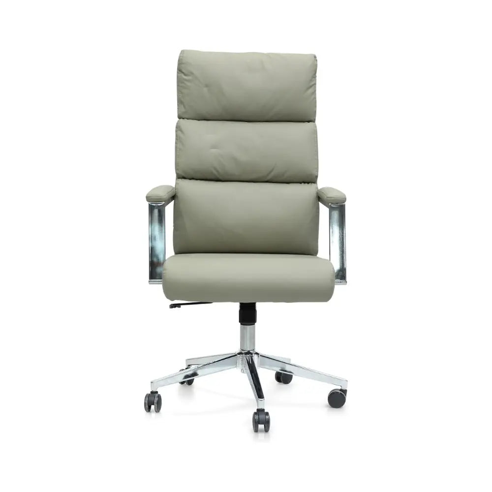 Ergonomic Beige Faux Leather Office Chair with Adjustable Height, Lumbar Support & 360° Swivel-GCC Home Center