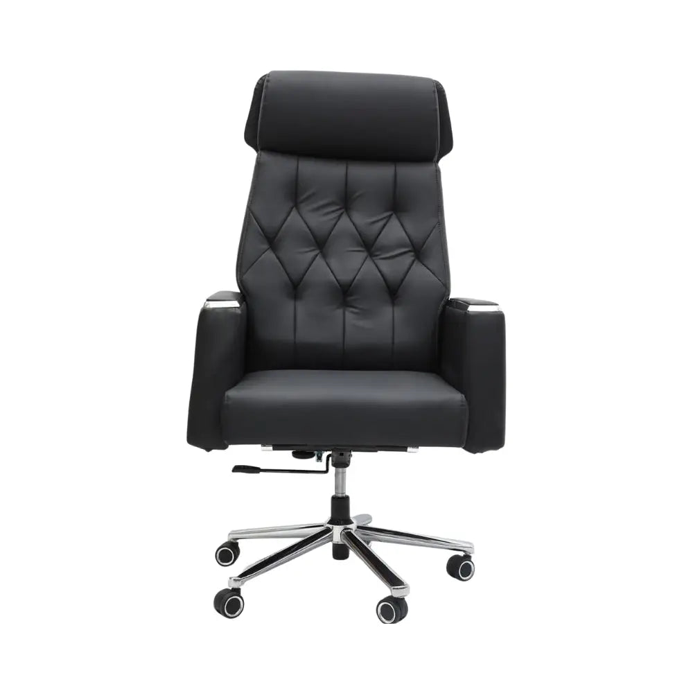 Ergonomic Black Faux Leather Office Chair with Lumbar Support - Adjustable Height, 360° Swivel, and Comfortable High-Density Cushion-GCC Home Center