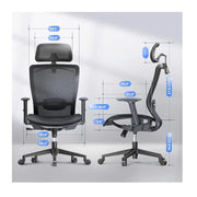 Ergonomic Black Mesh Office Chair with Adjustable Features & Lumbar Support - 3-Level Tilt & 300 lbs Capacity-GCC Home Center