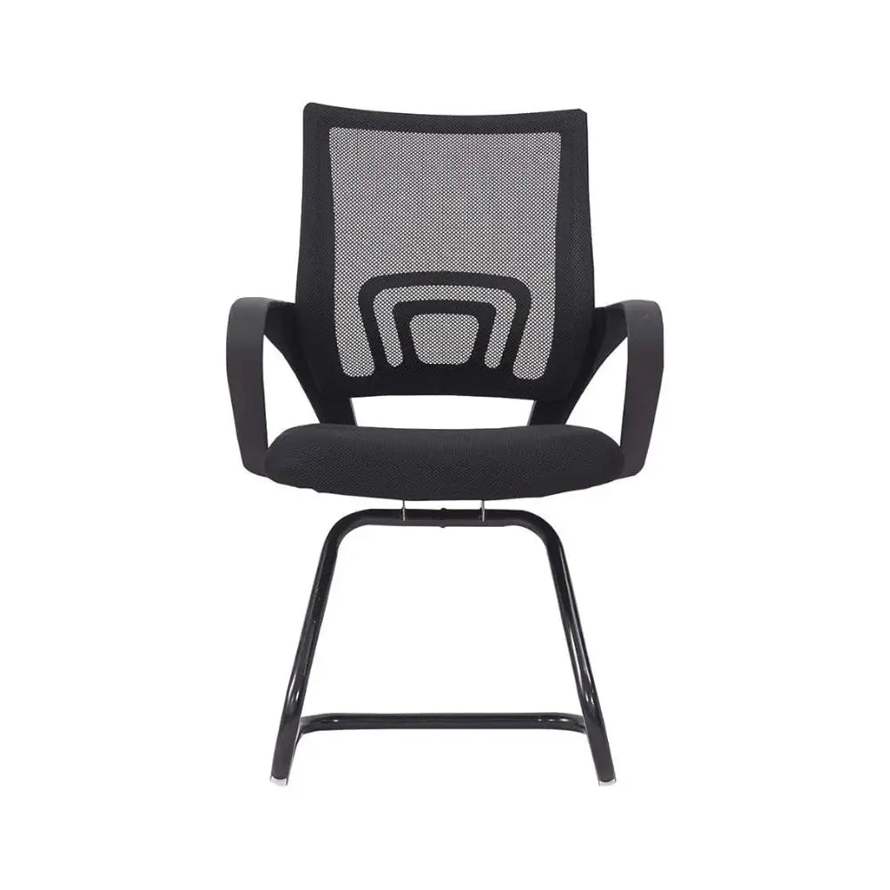 Ergonomic Black Metal Visitor Chair - Multi-Purpose Office & Gaming Seat, 120KG Capacity-GCC Home Center