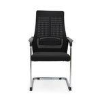 Load image into Gallery viewer, Ergonomic Black Visitor Chair with Faux Leather &amp; Alloy Steel Frame - Comfortable High-Back Office Seating-GCC Home Center