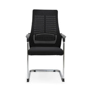 Ergonomic Black Visitor Chair with Faux Leather & Alloy Steel Frame - Comfortable High-Back Office Seating-GCC Home Center