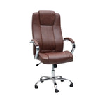 Load image into Gallery viewer, Ergonomic Brown Office Chair with Adjustable Height, Breathable Polyurethane Upholstery - Durable High-Back Design-GCC Home Center
