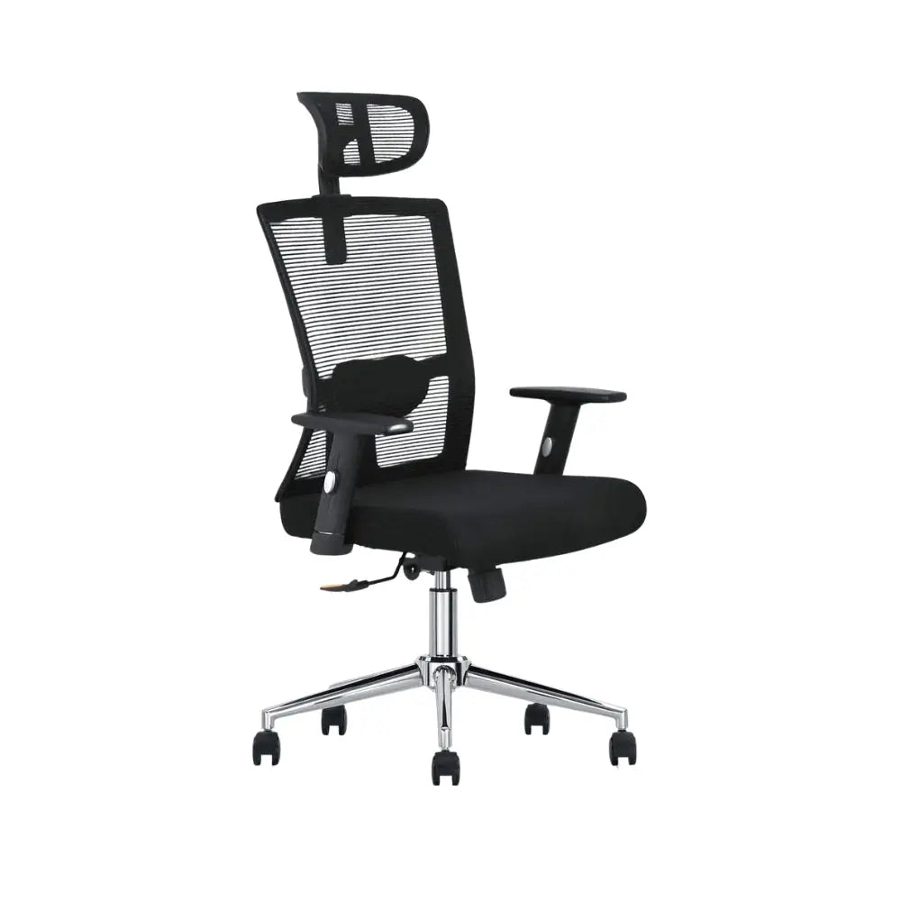 Ergonomic Computer Desk Chair for Office & Gaming with Headrest - Sturdy Metal Frame, 150KG Capacity, Black-GCC Home Center
