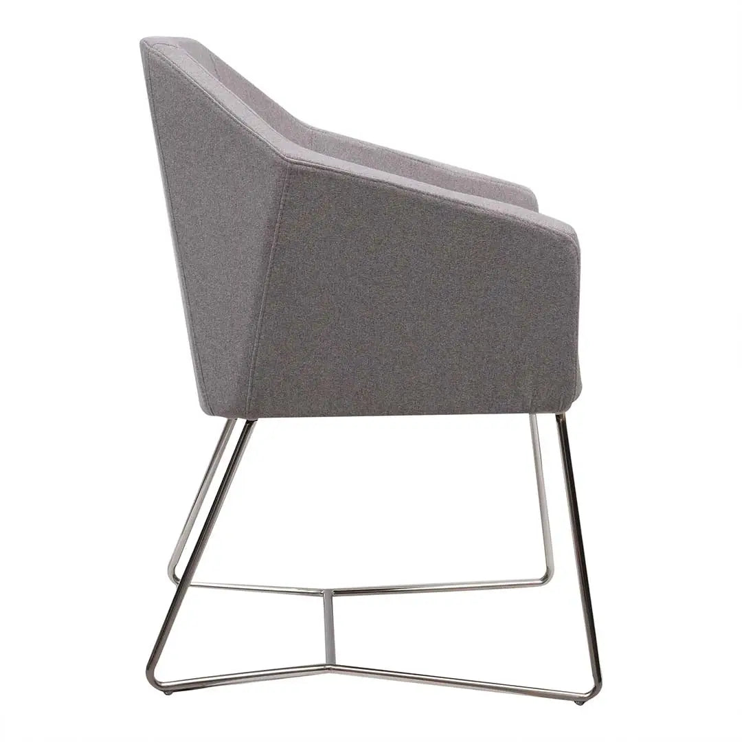 Ergonomic Cushion Dining Chair With Stainless Steel Leg-GCC Home Center