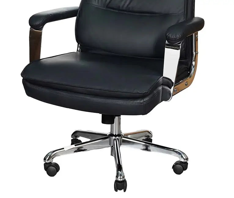 Ergonomic Design High Back Leather Office Chair With Height Adjustable And Swivel Wheels-GCC Home Center