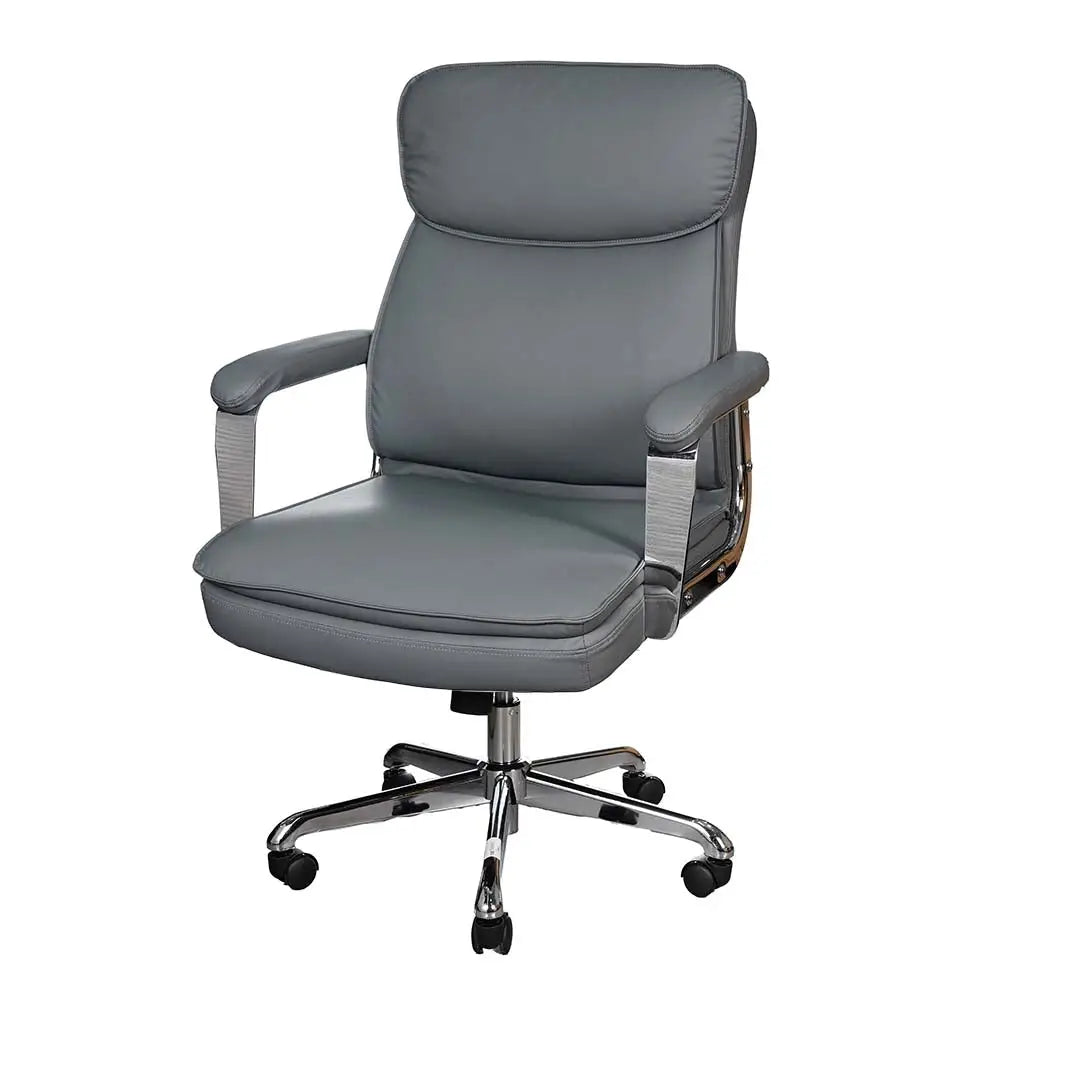 Ergonomic Design High Back Leather Office Chair With Height Adjustable And Swivel Wheels-GCC Home Center