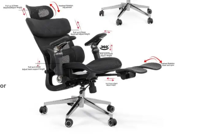 Arabian Mall Supreme Ergonomic Executive Mesh Revolving Chair with Footrest