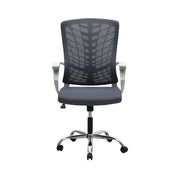 Ergonomic Grey Metal Computer Desk Chair - Multi-Purpose, Durable Design, 6-Month Warranty, 120KG Capacity-GCC Home Center