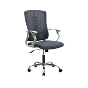 Ergonomic Grey Metal Computer Desk Chair - Multi-Purpose, Durable Design, 6-Month Warranty, 120KG Capacity-GCC Home Center