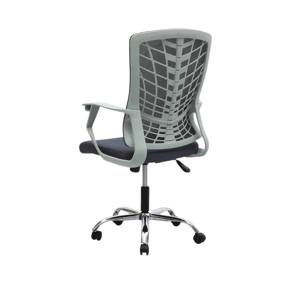 Ergonomic Grey Metal Computer Desk Chair - Multi-Purpose, Durable Design, 6-Month Warranty, 120KG Capacity-GCC Home Center