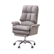 Ergonomic Grey PU Leather Office Chair with Adjustable Recline & Footrest - Comfortable Executive Desk Chair for Home & Office, 400 lbs Capacity-GCC Home Center