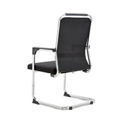 Ergonomic Grey Visitor Chair with Faux Leather & Alloy Steel Frame - Comfortable & Durable Office Seating-GCC Home Center