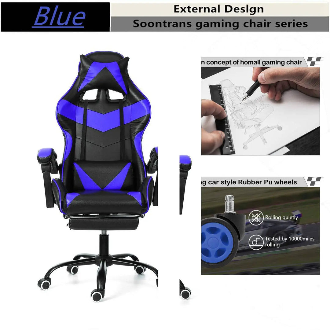 Ergonomic High-Back Chair with Padded Footrest, Swivel, Recline, and Enhanced Comfort Support-GCC Home Center